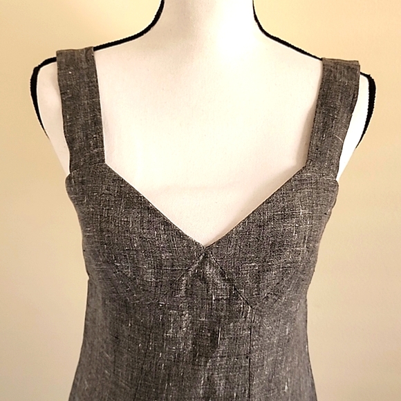 SOLD! Chanel 2Pc Smoke Gray Dress Peplum Jacket Suit Linen CC Buttons FR 36 US 4 - Picture 15 of 16